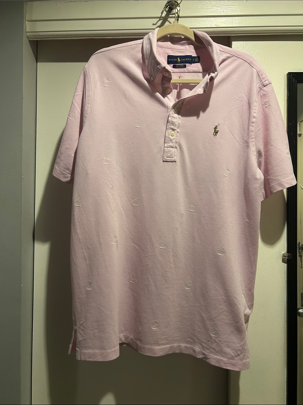 Ralph Lauren Men’s Button-Down Polo in Pale Pink
